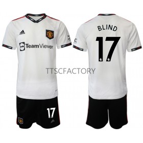 Koszulka Manchester United Blind 17 Dziecięcy Wyjazdowe Koszulki Piłkarskie 2022-2023 Krótki Rękaw